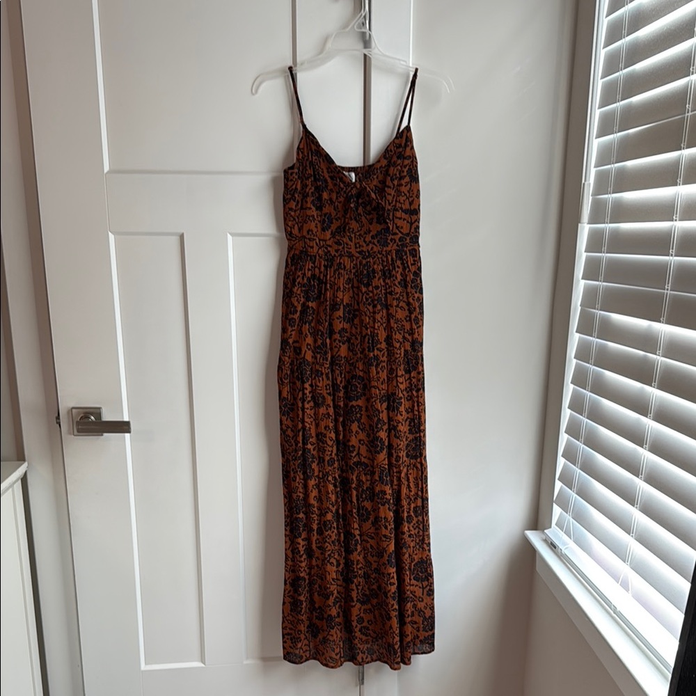 Blue Rain Black and Brown Maxi Dress